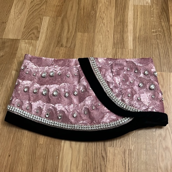 NWT AREA Embroidered Crystal Pailette Watermelon Skirt - Picture 8 of 8